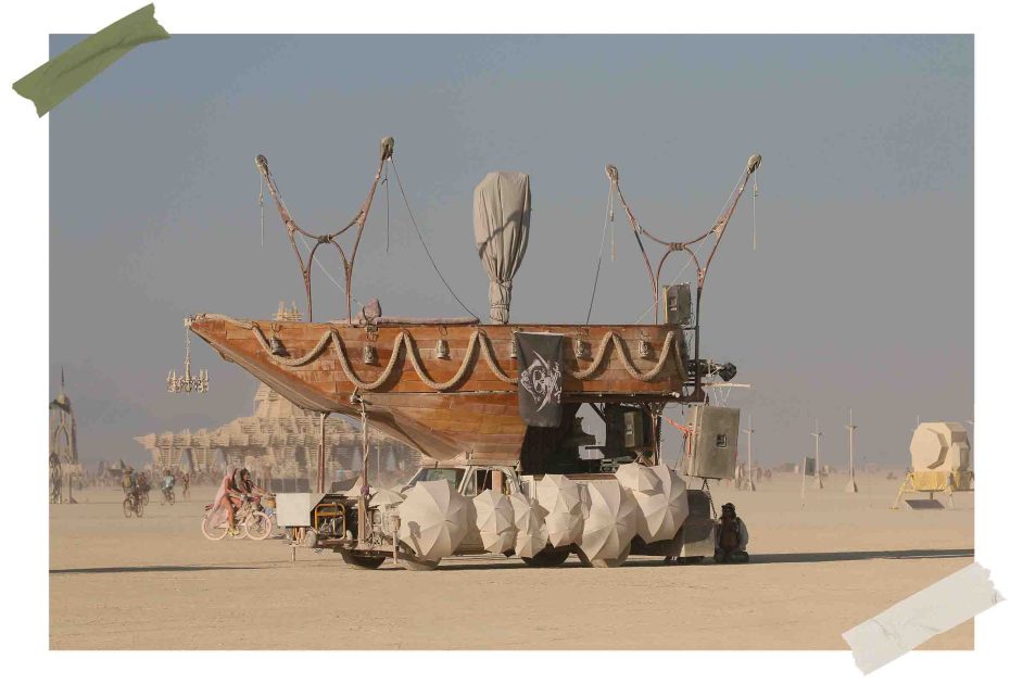 A pirate ship at the "Burning Man" summer festival
