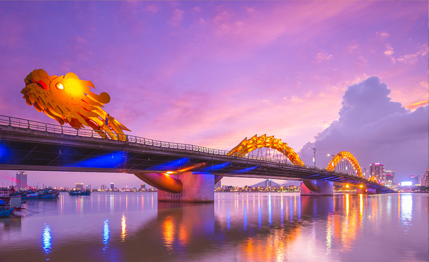Dragon Bridge over Han River in Vietnam