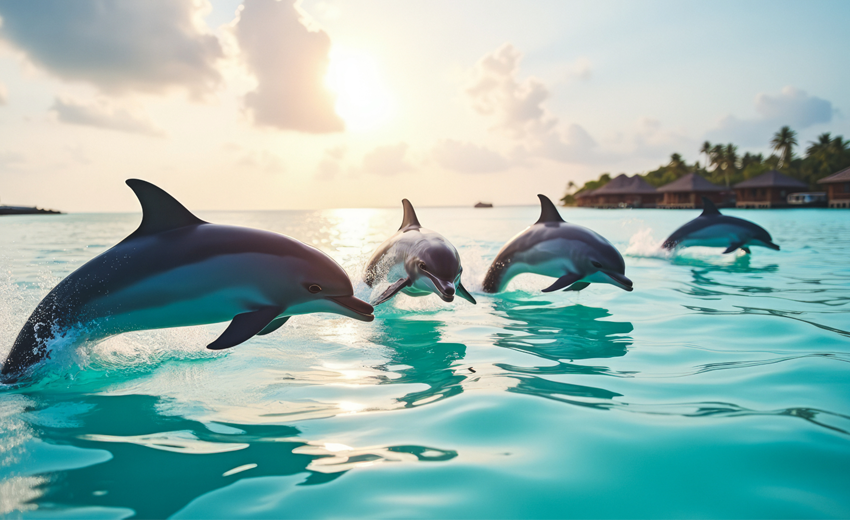 Spinner dolphins in the Maldives
